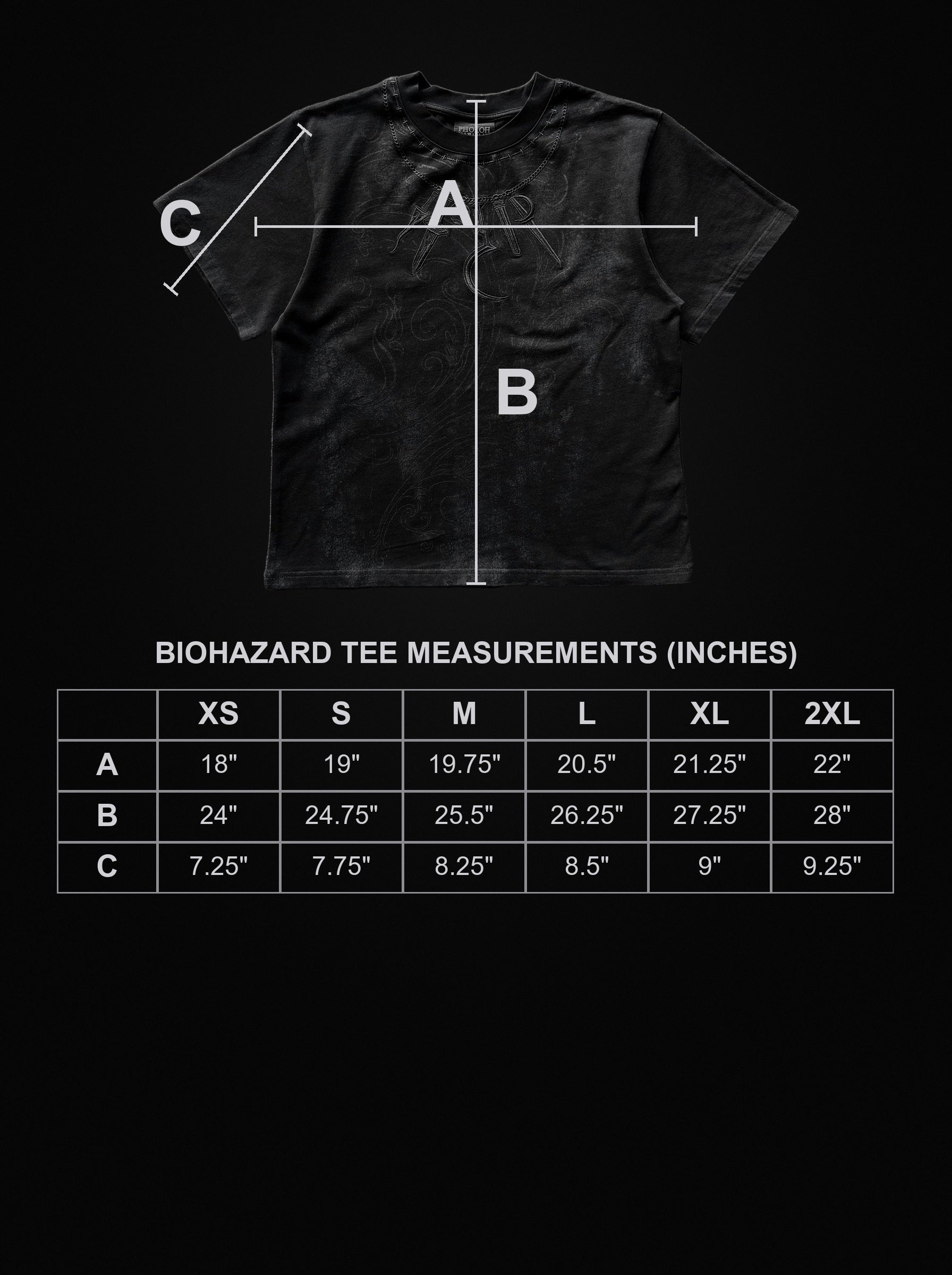 biohazard size chart
