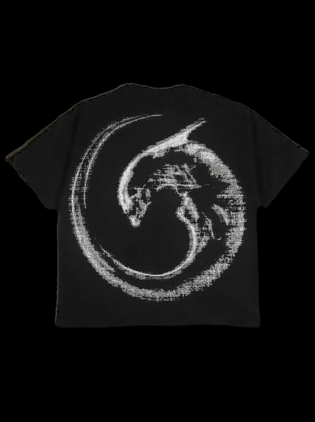 “2-Alien” T-Shirt (Black) — on black