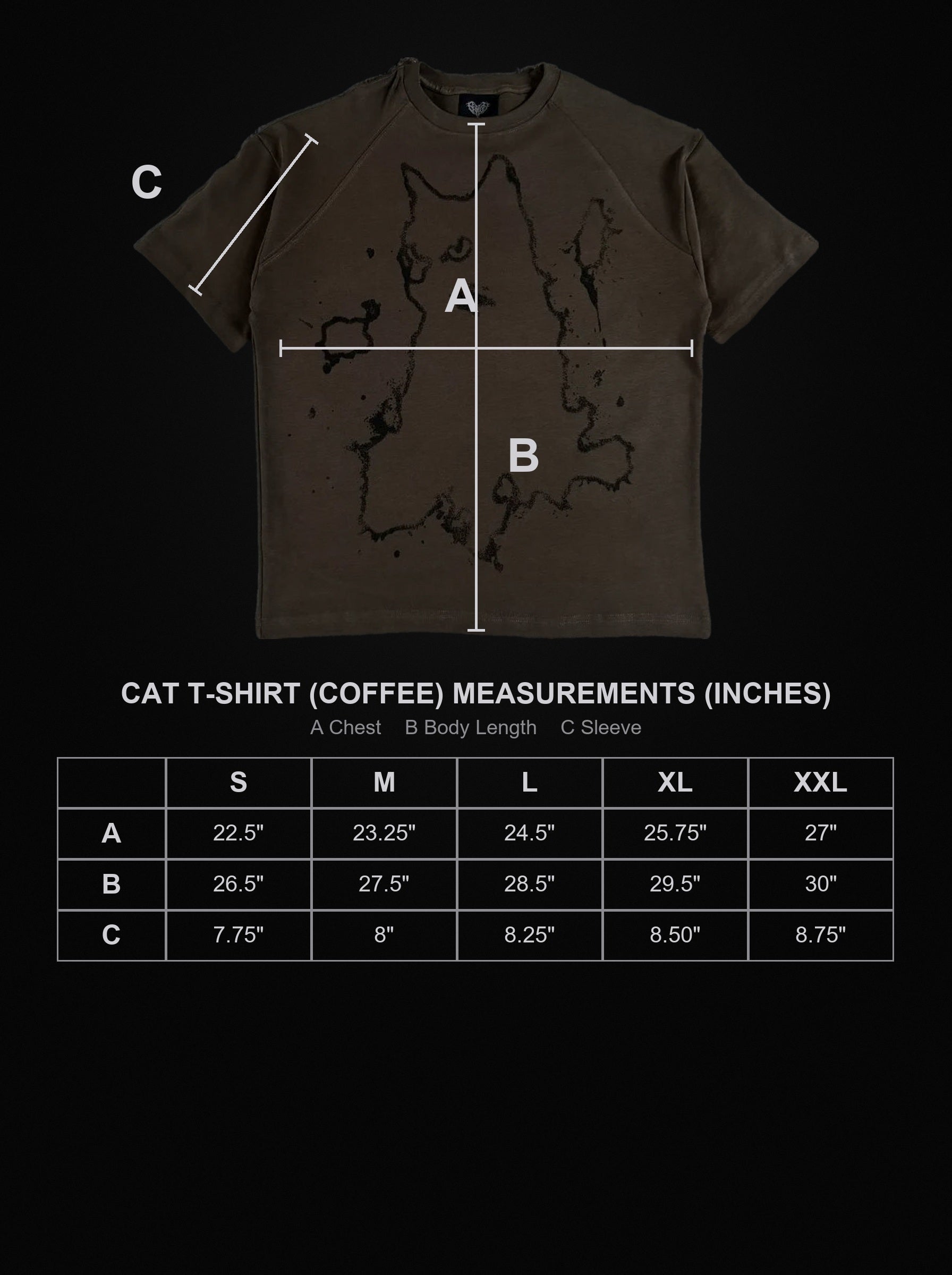 cat-t-shirt-coffee size chart