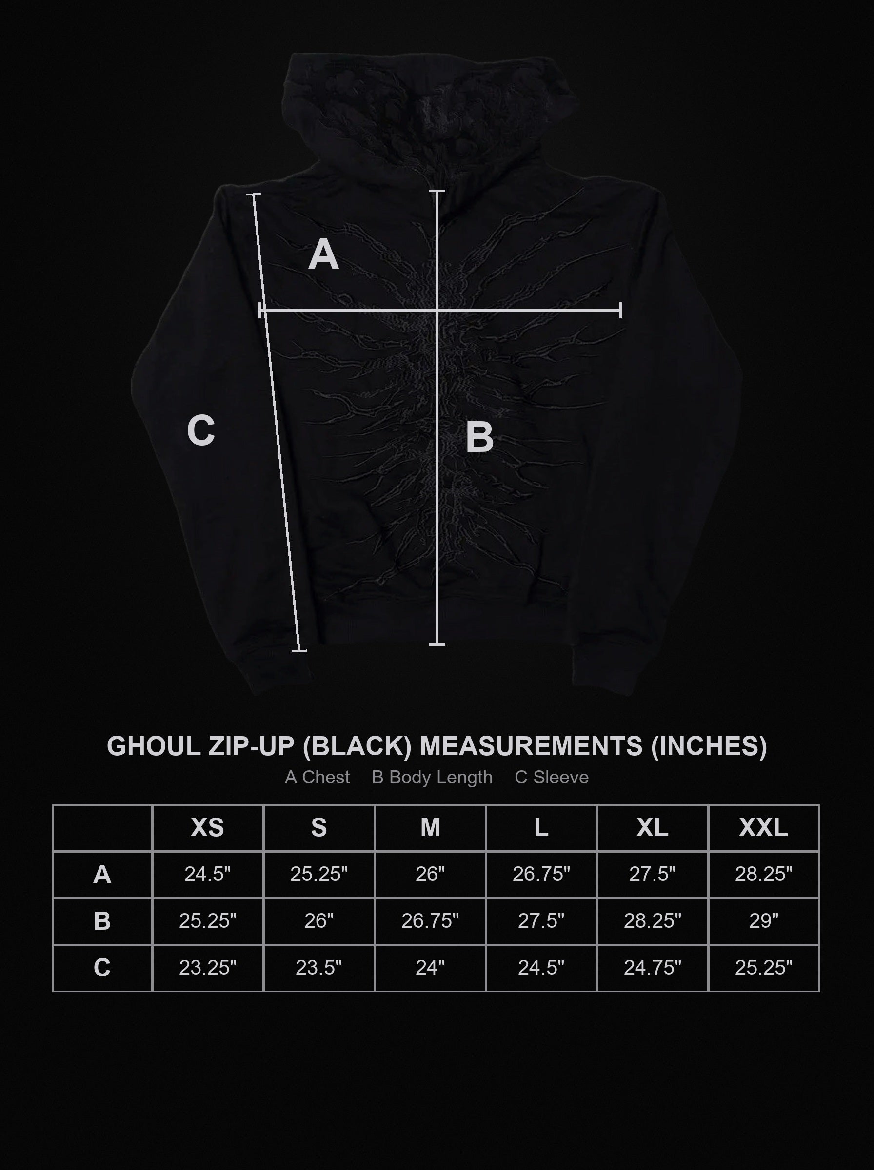 copy-ghoul-hoodie-black size chart