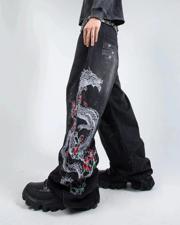"Dragon" Jeans (Black) - Second Image
