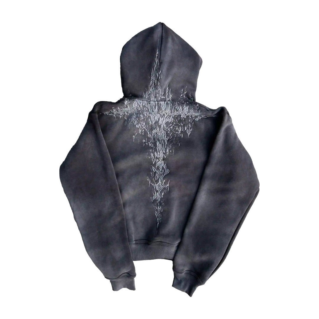 Half a Million Embroidery Zip-Up Grey