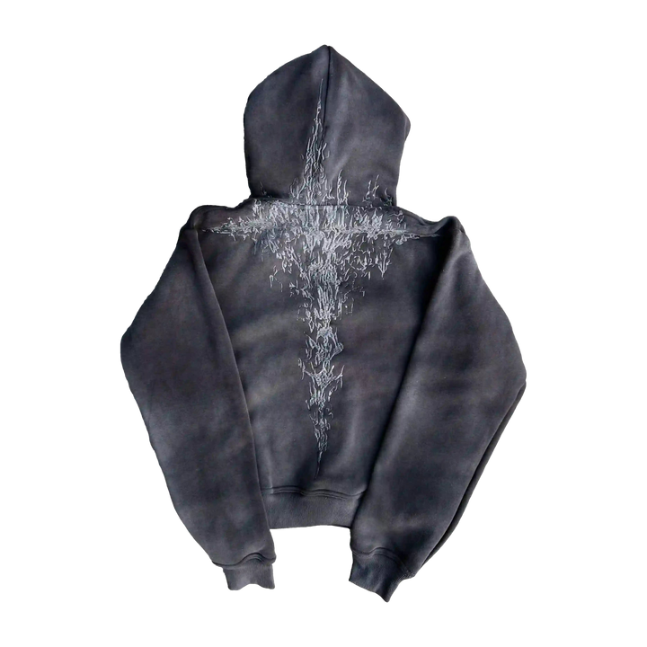 Half a Million Embroidery Zip-Up Grey