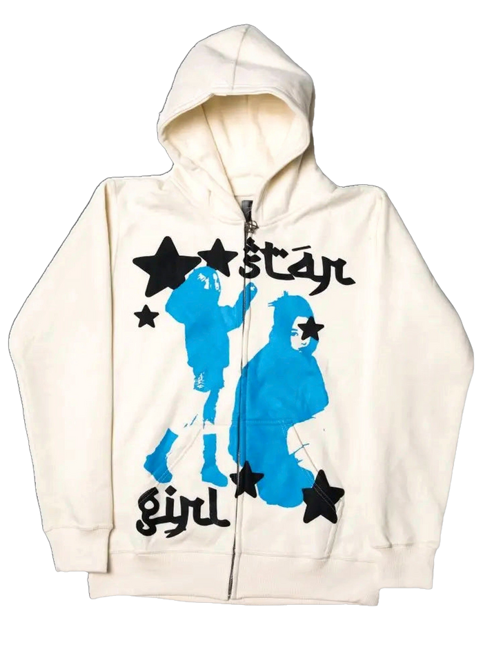 "Star Girl" Zip-Up (Cream)