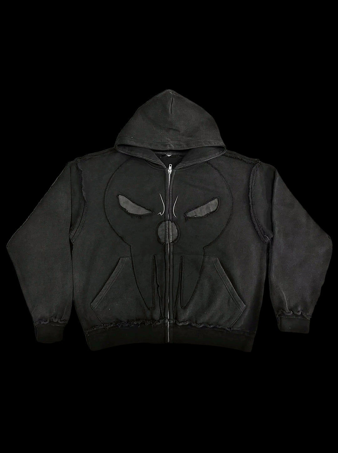 “Soul Eater” Zip-Up (Stone) — on black