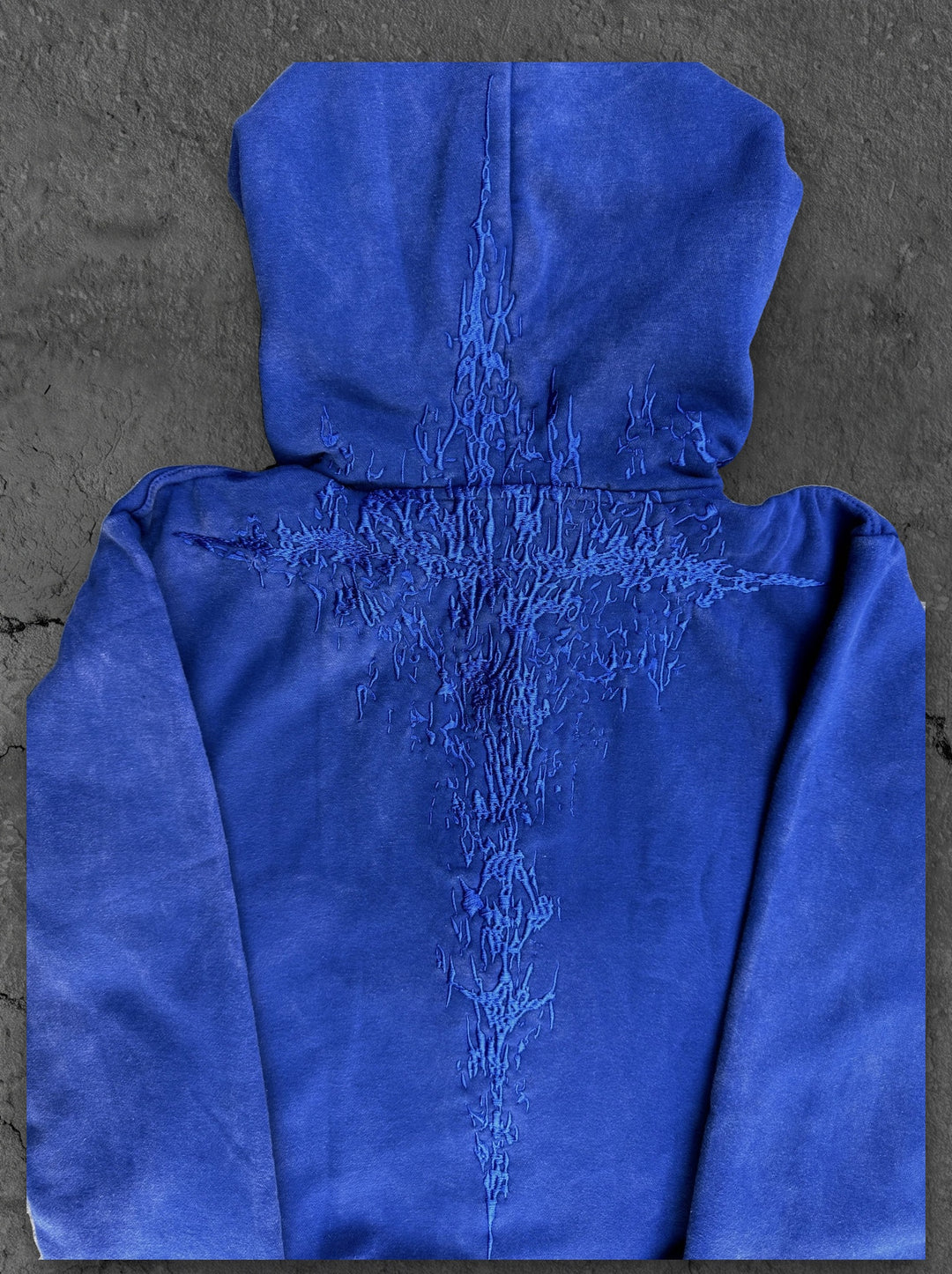half a million embroidered hoodie royal blue
