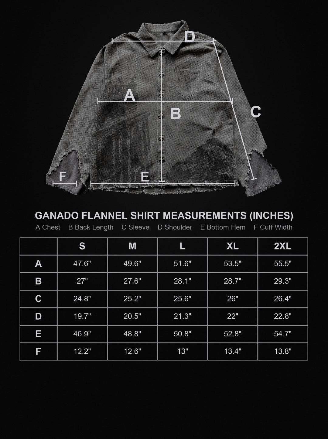 ganado size chart