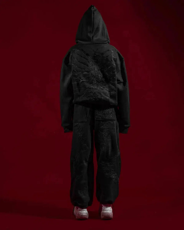 GHOUL HOODIE+SWEATS (BLACK) - Second Image