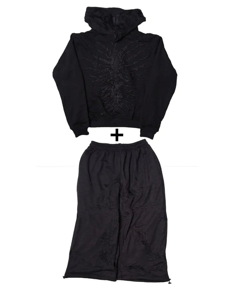 GHOUL HOODIE+SWEATS (BLACK) - pholoh