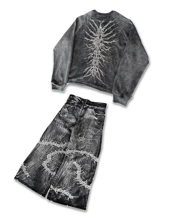 
    
      GHOUL JEANS+SWEATSHIRT - pholoh
    
