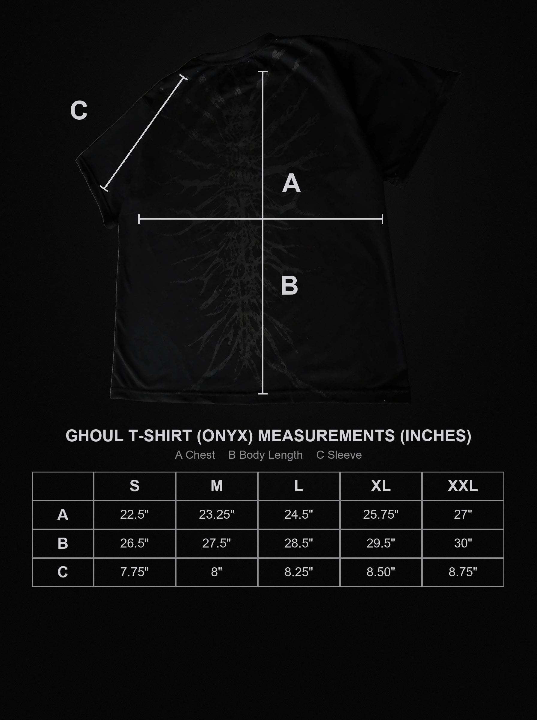 ghoul-t-shirt-black-1 size chart