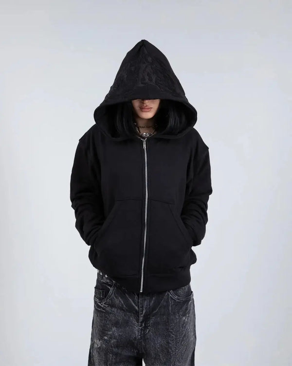 “Ghoul” ZIP-UP (Black) - Second Image