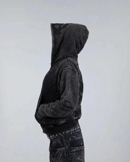 “Ghoul” ZIP - UP (Washed Black) - pholoh