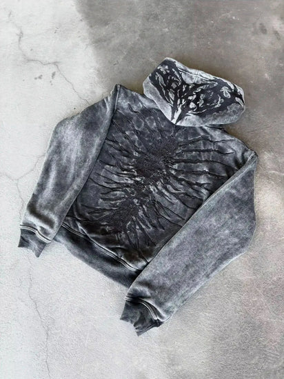 “Ghoul” ZIP - UP (Washed Black) - pholoh