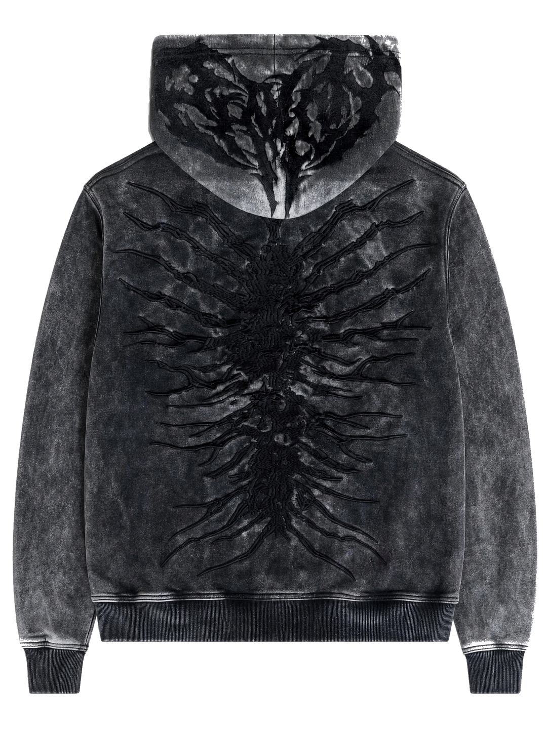 “Ghoul” Zip-Up (Washed Black) back