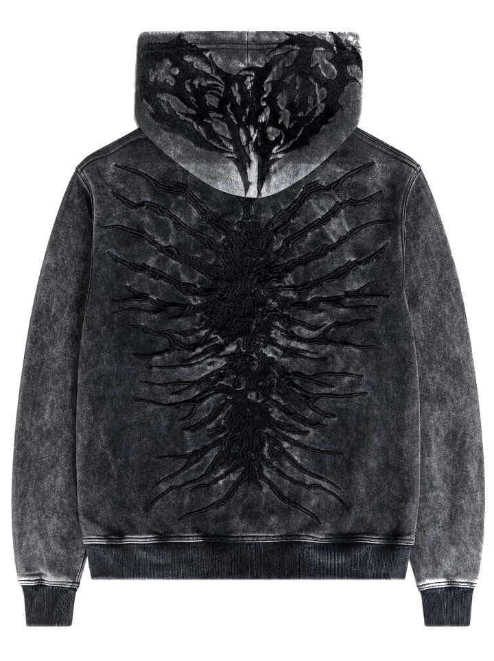 “Ghoul” Zip-Up (Washed Black) back