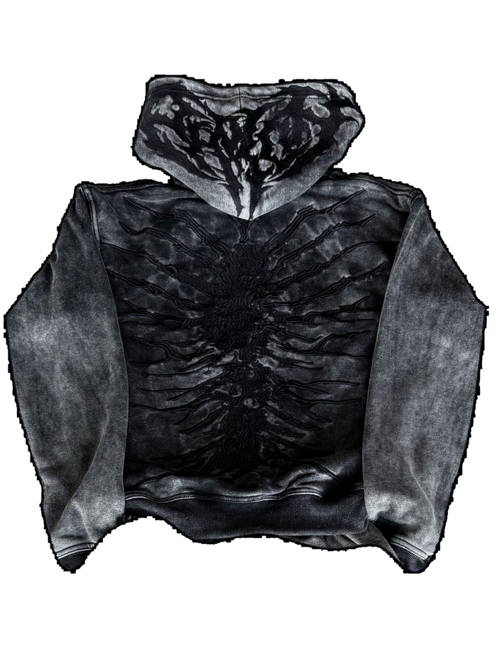 “Ghoul” Zip-Up (Washed Black)