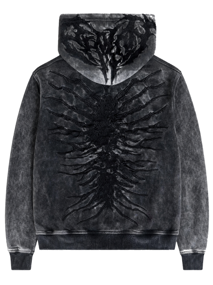 “Ghoul” Zip-Up (Washed Black)