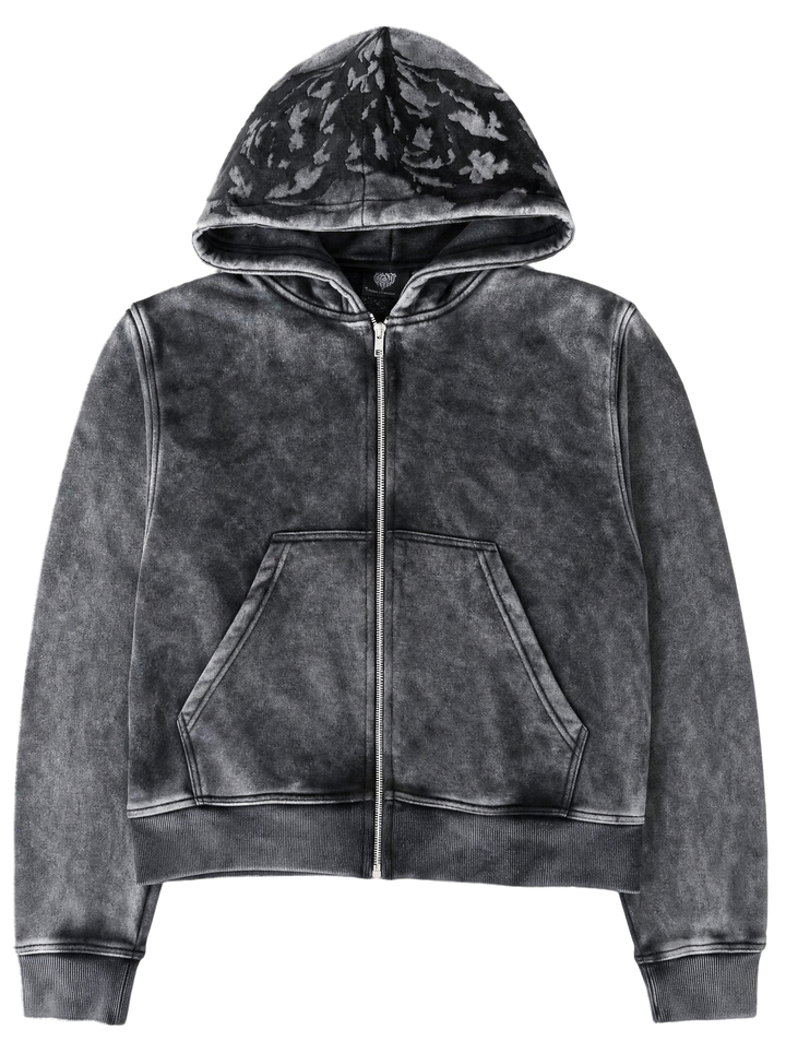 “Ghoul” Zip-Up (Washed Black)