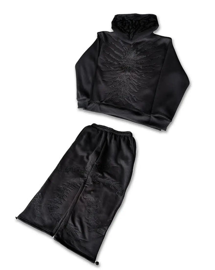 GHOUL ZIP+SWEATS (BLACK) - pholoh