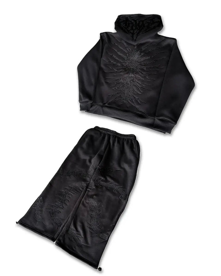 GHOUL ZIP+SWEATS (BLACK) - pholoh