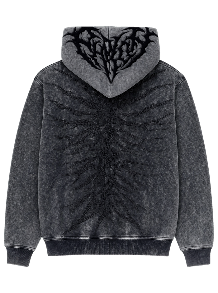 “Ghoul” Zip-Up (Washed Black)