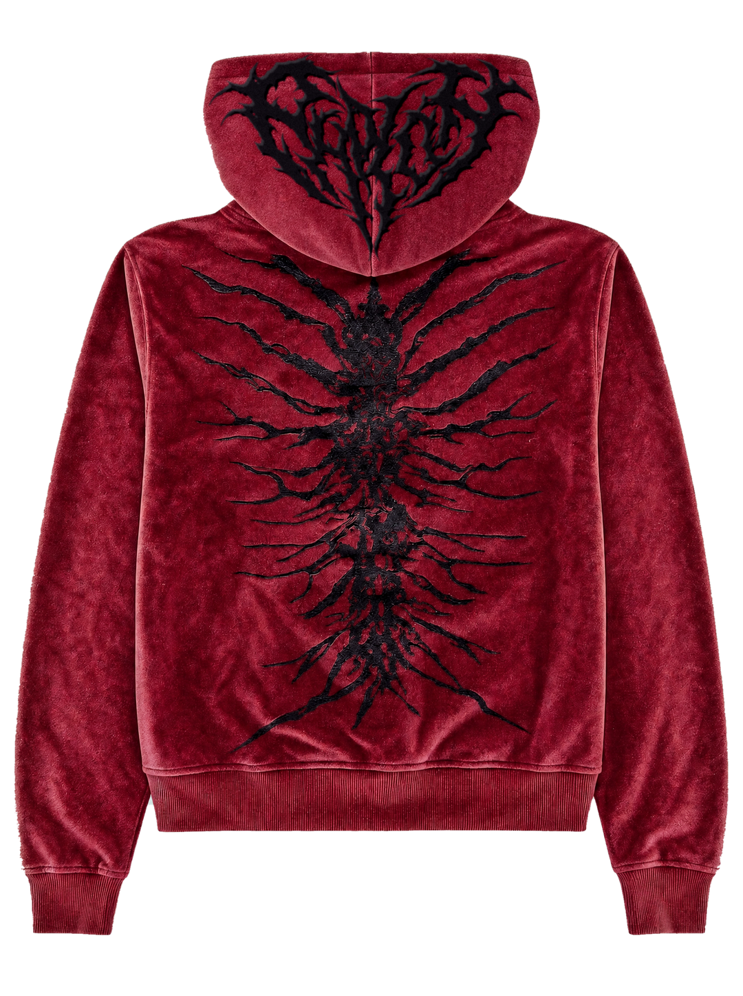 Ghoul Zip-Up R+B back with the Pholoh logo embroidered across the hood