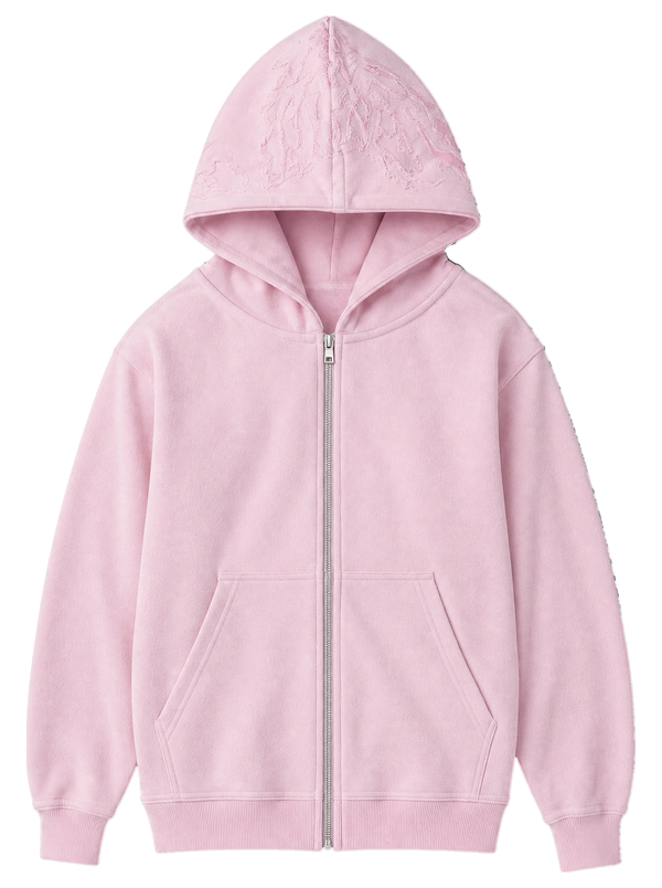 “Ghoul” Zip-Up (Light Pink) - Second Image