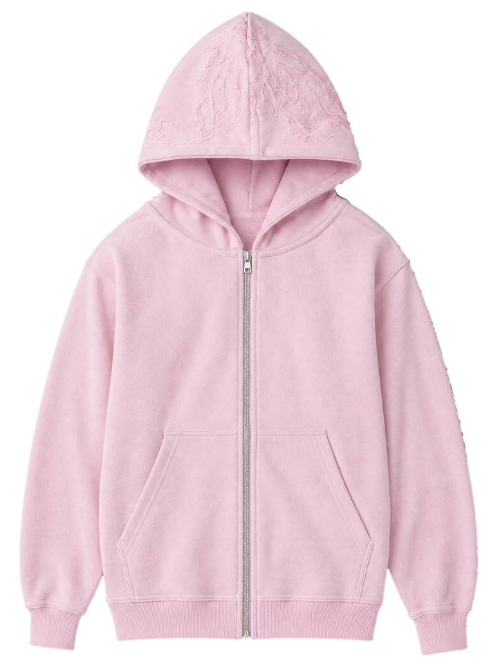 Ghoul Zip-Up Light Pink front
