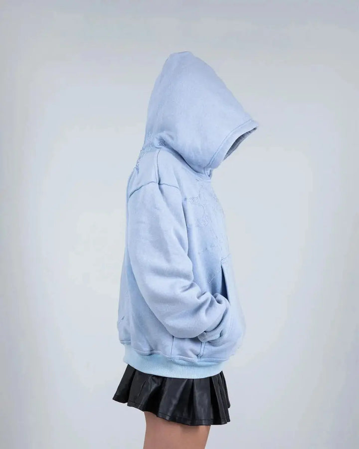 "Half a Million" Embroidered Hoodie (Baby Blue) - pholoh