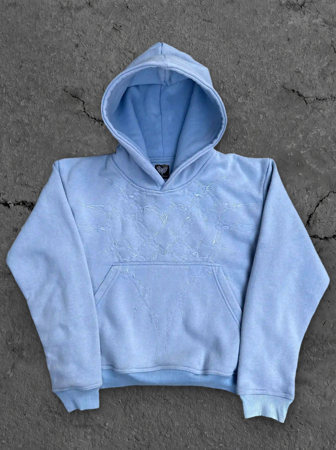 half a million embroidered hoodie baby blue