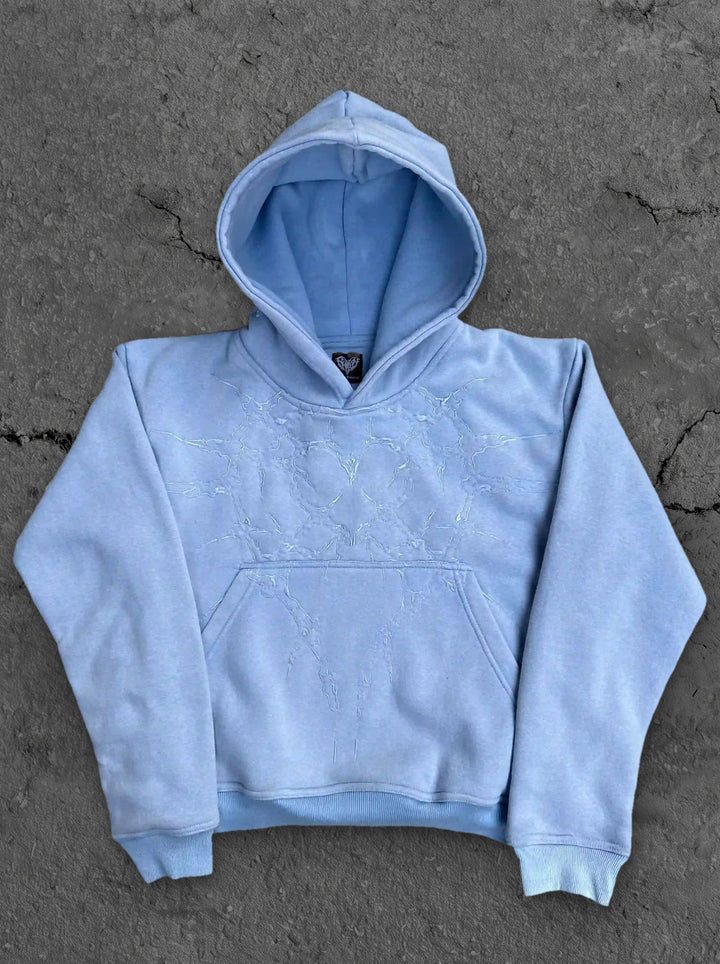 half a million embroidered hoodie baby blue