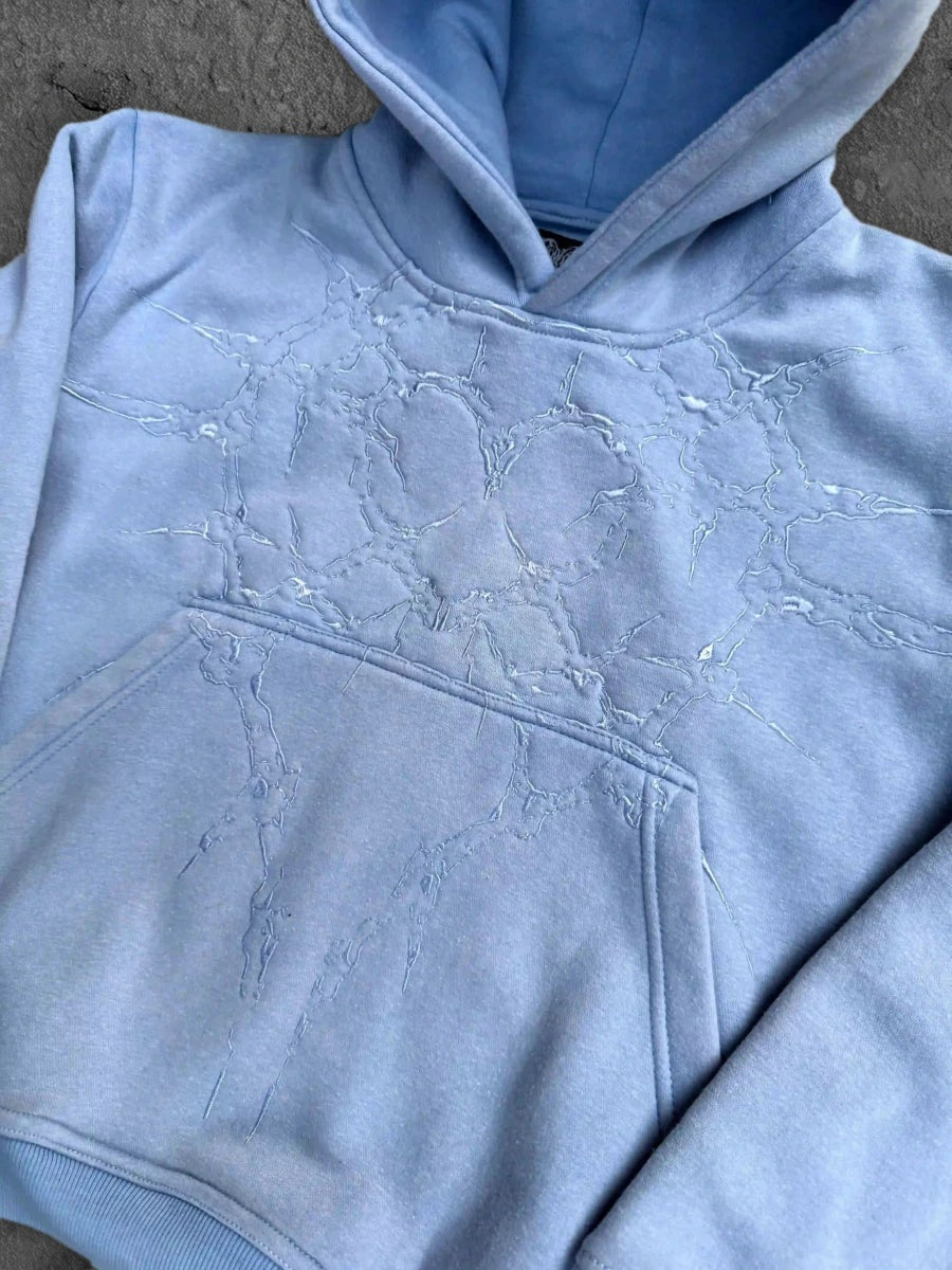 half a million embroidered hoodie baby blue