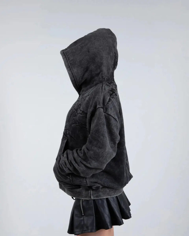 "Half a Million" Embroidered Hoodie (Black) - pholoh