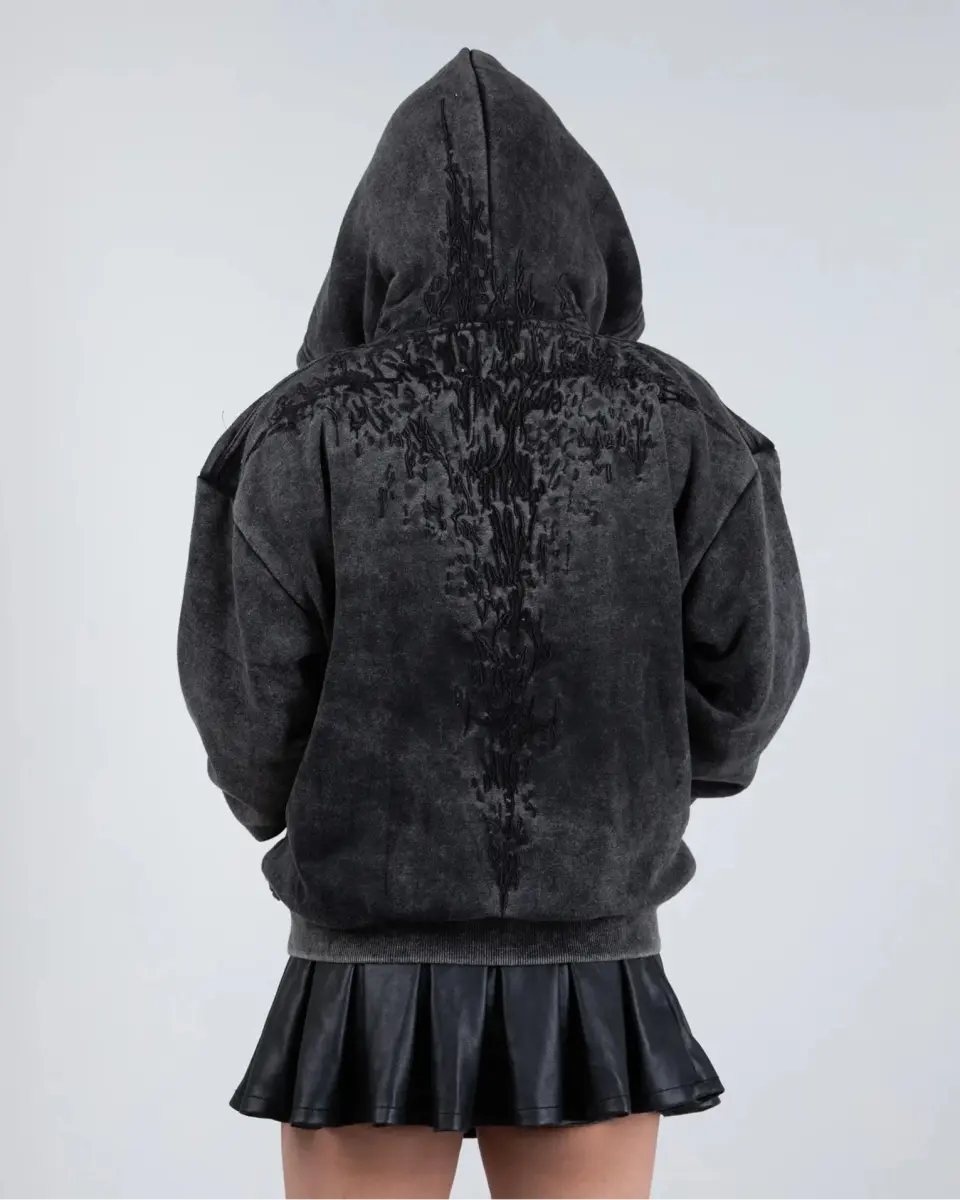 "Half a Million" Embroidered Hoodie (Black) pholoh