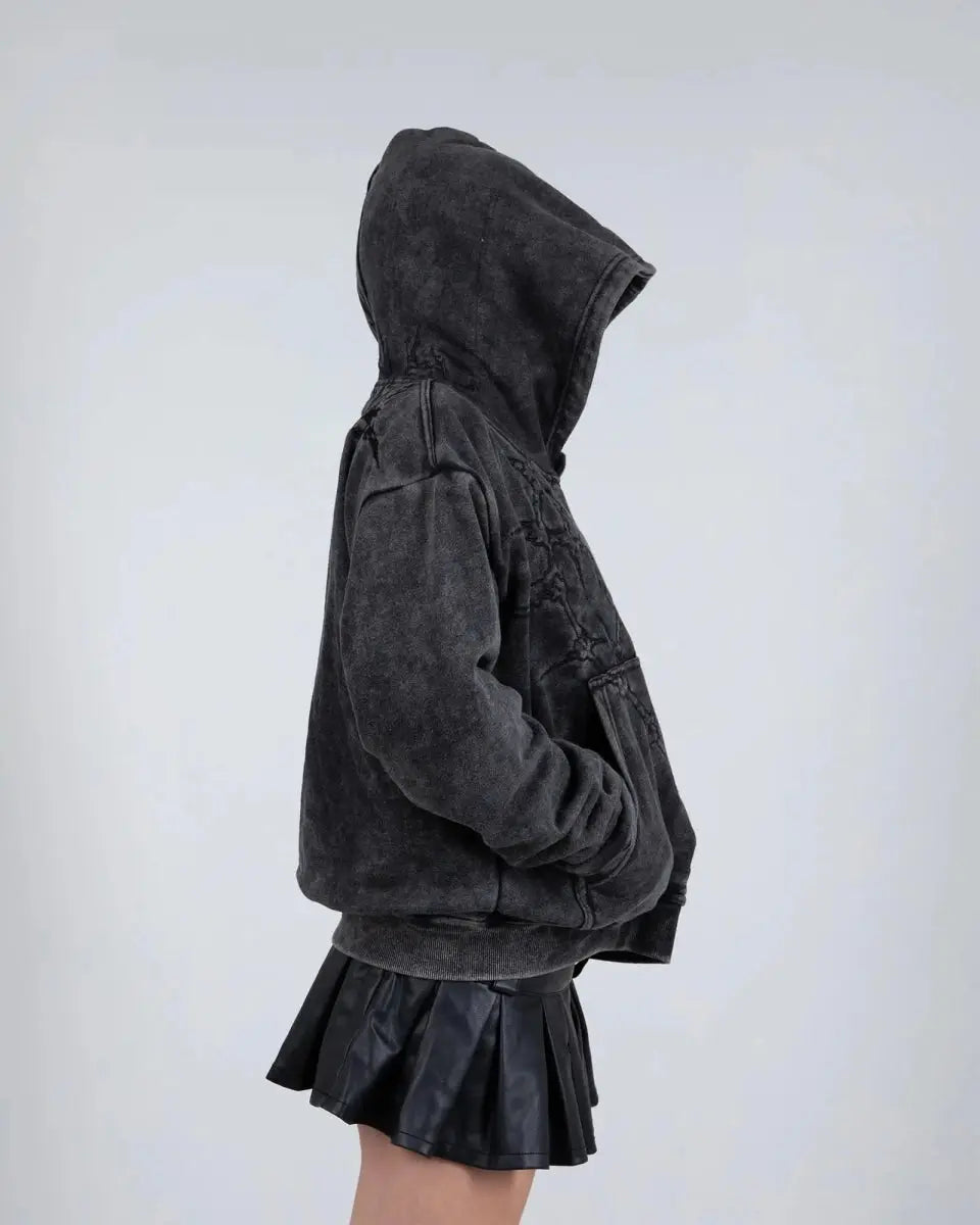 "Half a Million" Embroidered Hoodie (Black) - pholoh