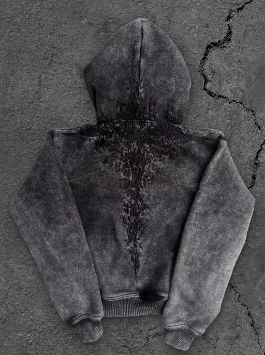 half a million embroidered hoodie black