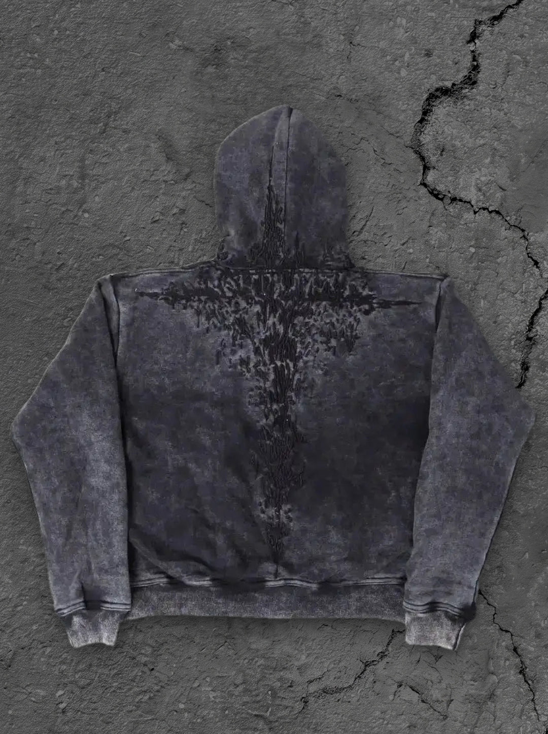 half a million embroidered hoodie black