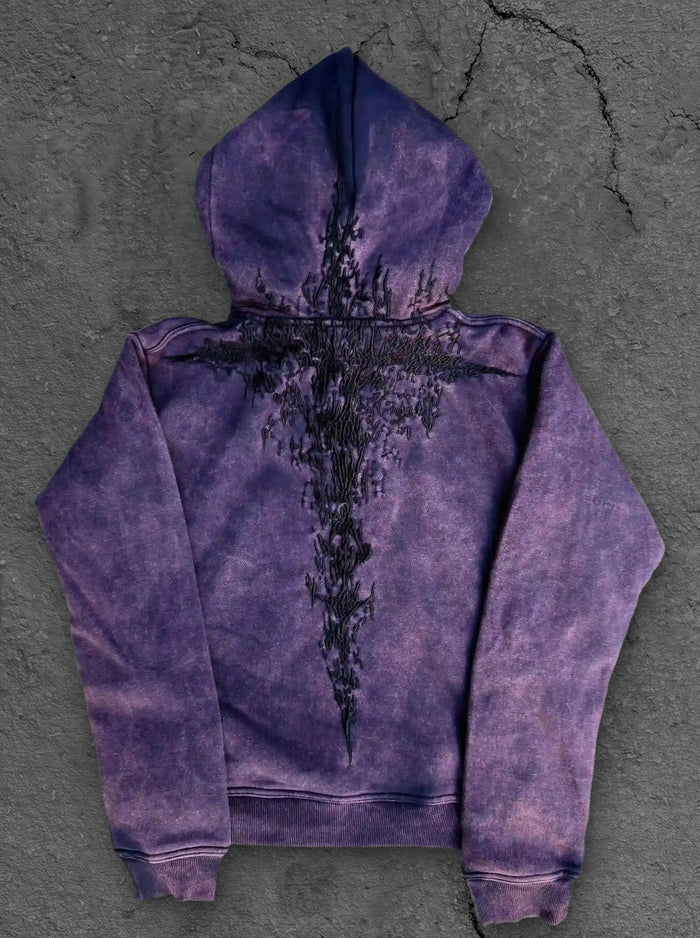 “Half a Million” Embroidered Hoodie (Dark Purple)