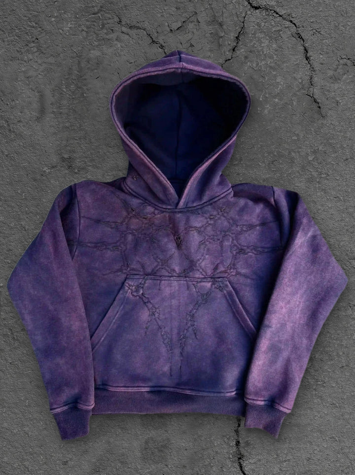 half a million embroidered hoodie dark purple
