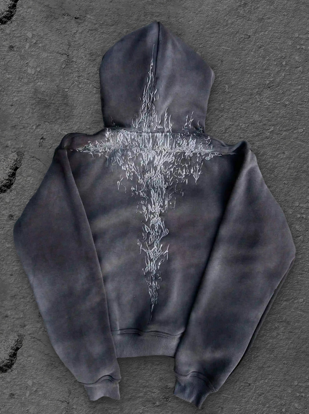 half a million embroidered hoodie grey