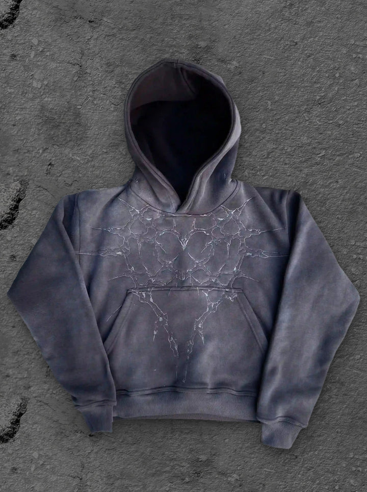 half a million embroidered hoodie grey