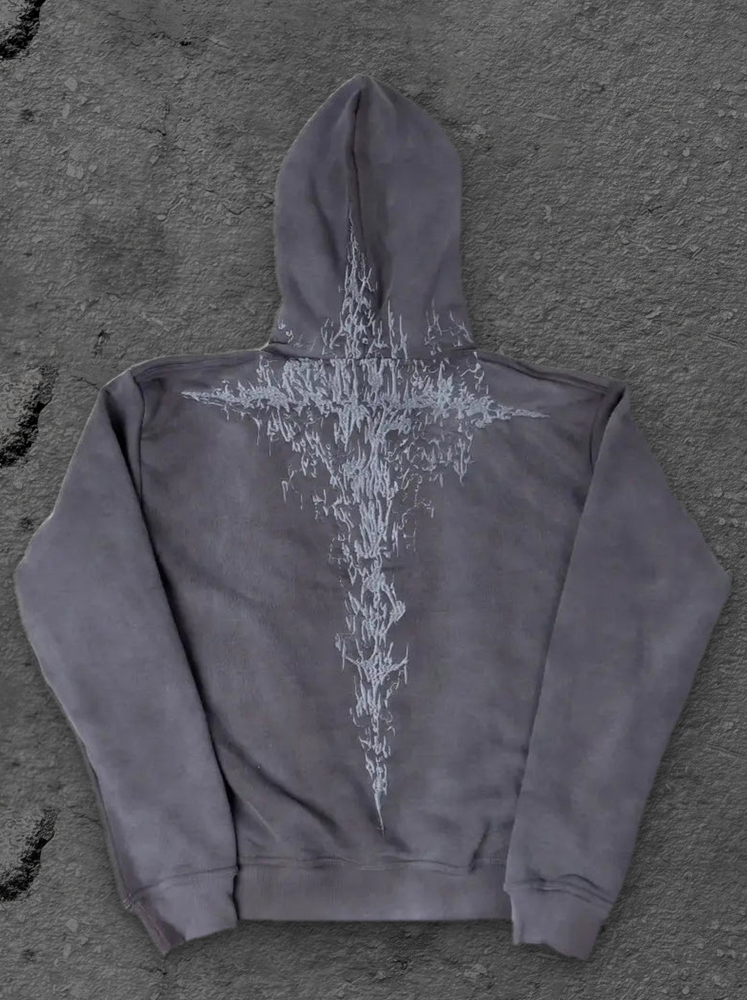 half a million embroidered hoodie grey