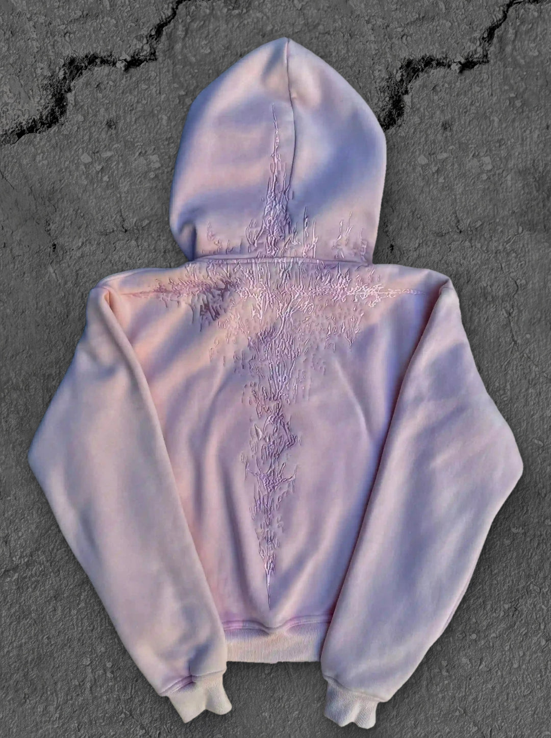 half a million embroidered hoodie light pink