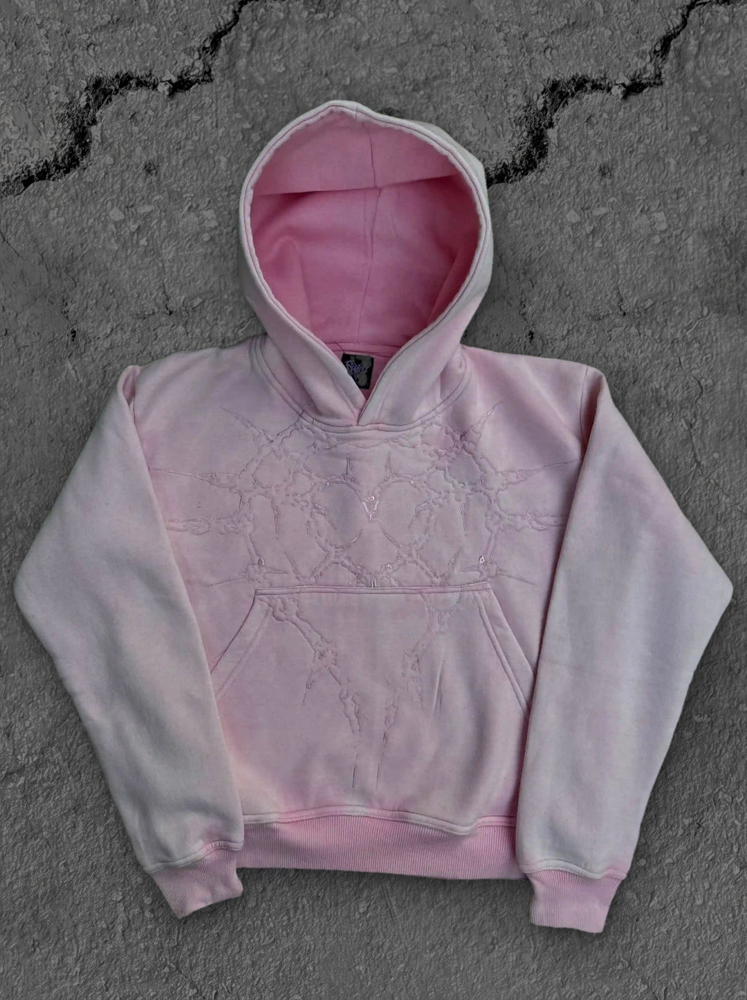 half a million embroidered hoodie light pink