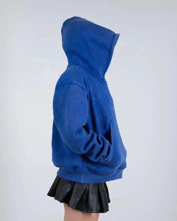 "Half a Million" Embroidered Hoodie (Royal Blue) - Second Image