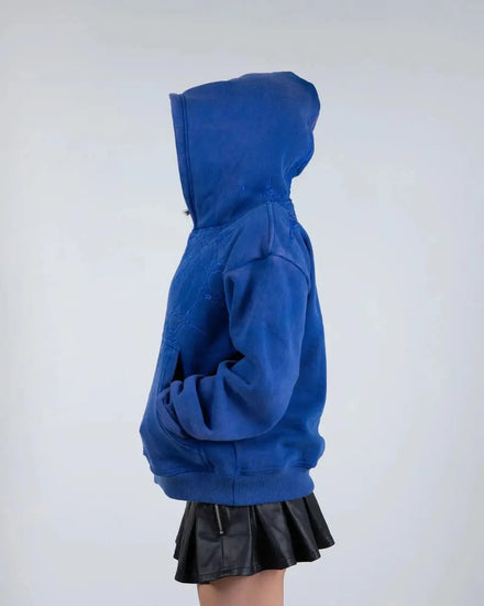 "Half a Million" Embroidered Hoodie (Royal Blue) - pholoh