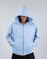 “Half a Million” Embroidery Zip - Up (Baby Blue) - pholoh