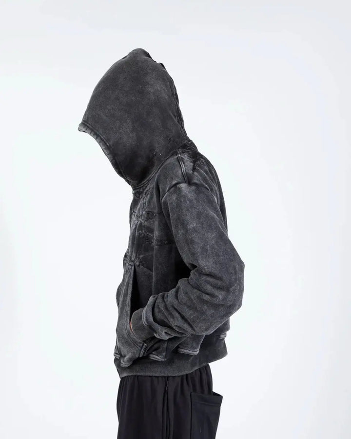 “Half a Million” Embroidery Zip - Up (Black) - pholoh