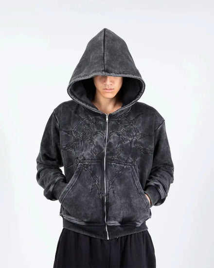 “Half a Million” Embroidery Zip - Up (Black) - pholoh